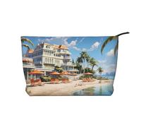 WBQLSL Bolsa de cosméticos de pana estilo centro turístico de playa, bolsa de almacenamiento de viaje, puede contener lápiz labial, polvo y otros cosméticos, color negro, talla única