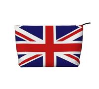 WBQLSL Bolsa de cosméticos de pana impresa con la bandera del Reino Unido, bolsa de almacenamiento de cosméticos esencial de viaje