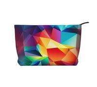 WBQLSL Bolsa de cosméticos de pana poligonal multicolor, bolsa de almacenamiento de viaje, puede contener lápiz labial, polvo y otros cosméticos