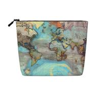 WBQLSL Bolsa de cosméticos de viaje con diseño de mapa del mundo de dibujos animados, bolsa de almacenamiento multifuncional, especialmente diseñada para el almacenamiento de necesidades diarias