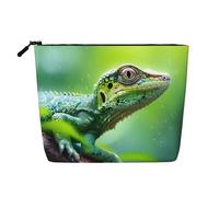 WBQLSL Bolsa de cosméticos de viaje con estampado de lagarto, bolsa de almacenamiento multifuncional, especialmente diseñada para el almacenamiento de necesidades diarias, color negro, talla única