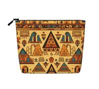 WBQLSL Bolsa de cosméticos de viaje con patrón de construcción triangular, bolsa de almacenamiento multifuncional, especialmente diseñada para el almacenamiento de necesidades diarias, color negro