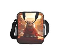 WBQLSL Bolsa de hombro transparente con estampado de Ciudad Prohibida y gatos, bolsa de almuerzo con cremallera y correa para el hombro, para mujeres y hombres, trabajo, compras