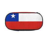 WBQLSL Bolsa de lápices de gran capacidad, con diseño de bandera de Chile, bolsa de almacenamiento de papelería de varias capas, suministros de oficina de aprendizaje unisex
