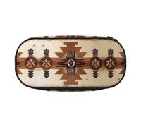 WBQLSL Bolsa de lápices de gran capacidad, con diseño de nativos americanos, bolsa de almacenamiento de artículos de papelería de partición multicapa, suministros de oficina de aprendizaje unisex