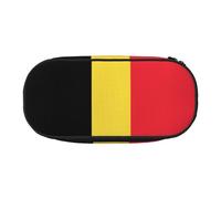 WBQLSL Bolsa de lápices de gran capacidad, diseño de bandera de Bélgica, bolsa de almacenamiento de papelería de varias capas, suministros de oficina de aprendizaje unisex
