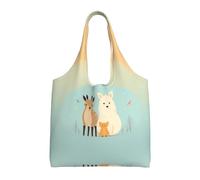 WBQLSL Bolsa de lona con estampado de animales de Best Friends, adecuada para bolsas de compras, bolsas de moda para mujer