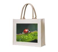 WBQLSL Bolsa de lona con estampado de mariquita de siete estrellas que se puede utilizar para almacenamiento, picnic, playa, piscina y otras escenas.