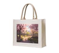 WBQLSL Bolsa de lona estampada con diseño de día de cuatro lunas en la tierra, bolsa de almacenamiento ligera perfecta para la playa, picnics y compras diarias