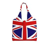 WBQLSL Bolsa de lona para mujer con estampado de bandera del Reino Unido, bolso de hombro casual + bolso de mano de diseño de doble propósit