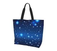 WBQLSL Bolsa de mano estampada con patrón de estrellas azules, bolsa de hombro, para viajes, yoga, playa, compras, viajes, regalo para hombres y mujeres