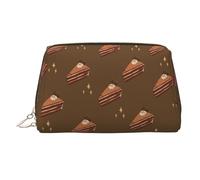 WBQLSL Bolsa de maquillaje de piel con bandera canadiense, bolsa de almacenamiento de cosméticos, adecuada para llevar cosméticos contigo, Pastel cuadrado de chocolate, Talla única