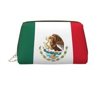 WBQLSL Bolsa de maquillaje de piel con bandera de Sudáfrica, bolsa de almacenamiento de cosméticos, adecuada para llevar cosméticos contigo, Bandera de México, Talla única