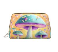 WBQLSL Bolsa de maquillaje de piel de hongo de fantasía, bolsa de almacenamiento de maquillaje portátil de gran capacidad, bolsa de viaje con bolsillo, color blanco, talla única