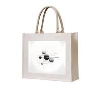 WBQLSL Bolsa de playa con estampado de planeta en blanco y negro, perfecta para la playa, picnics, viajes y ocio junto a la piscina