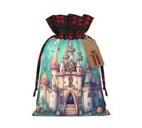 WBQLSL Bolsa de regalo clásica de arpillera de castillo, bolsa de cordón de 8.3 x 11.8 pulgadas, suministros de decoración de fiesta