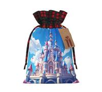 WBQLSL Bolsa de regalo con estampado de castillo de dibujos animados de 8.3 x 11.8 pulgadas, bolsa de almacenamiento de dulces