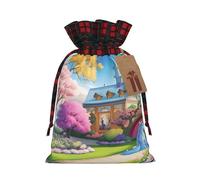 WBQLSL Bolsa de regalo de arpillera de cuento de hadas de unicornio, bolsa de cordón de 8.3 x 11.8 pulgadas, suministros de decoración de fiesta