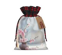 WBQLSL Bolsa de regalo de arpillera de flor de melocotón, bolsa de cordón de 8.3 x 11.8 pulgadas, suministros de decoración de fiesta
