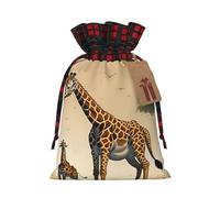 WBQLSL Bolsa de regalo de arpillera de jirafa para madre e hijo, bolsa de cordón de 8.3 x 11.8 pulgadas, suministros de decoración de fiesta