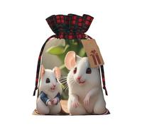 WBQLSL Bolsa de regalo de arpillera de ratas madre e hijo, bolsa de cordón de 8.3 x 11.8 pulgadas, suministros de decoración de fiesta