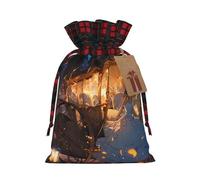WBQLSL Bolsa de regalo de Cenicienta con cordón, bolsa de decoración de suministros de fiesta de Navidad, bolsa de regalo de arpillera de Navidad de 8.3 x 11.8 pulgadas