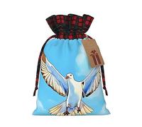 WBQLSL Bolsa de regalo de Navidad con cordón de 8.3 x 11.8 pulgadas, bolsa decorativa de suministros de fiesta de Navidad, gaviotas en bolsa de regalo de arpillera de vuelo