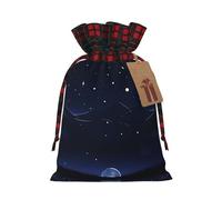 WBQLSL Bolsa de regalo de Navidad con cordón de 8.3 x 11.8 pulgadas, bolsa decorativa de suministros de fiesta de Navidad, bolsa de regalo de arpillera azul sereno