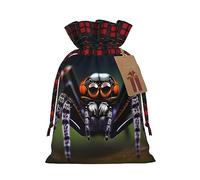 WBQLSL Bolsa de regalo de Navidad con cordón de 8.3 x 11.8 pulgadas, bolsa decorativa de suministros de fiesta de Navidad, bolsa de regalo de arpillera de arañas tropicales de la selva tropical