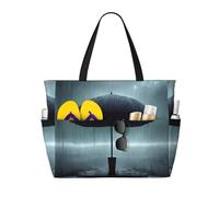 WBQLSL Bolsa de viaje de playa con diseño de paraguas negro para gimnasio, piscina, supermercado, compras, viajes cortos