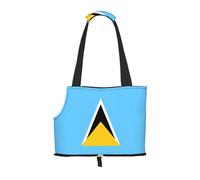 WBQLSL Bolsa de viaje para mascotas con diseño de bandera de Santa Lucía, pequeña bolsa de hombro para mascotas para coches y personas