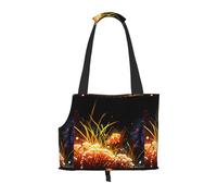 WBQLSL Bolsa de viaje para mascotas con estampado de pez payaso de neón, pequeña bolsa de hombro para coches y personas