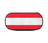 WBQLSL Bolsa para lápices de gran capacidad, con diseño de bandera austriaca, bolsa de almacenamiento de papelería de varias capas, suministros de oficina de aprendizaje unisex