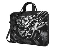 WBQLSL Bolso cruzado y maletín para portátil con estampado de graffiti, fácil de llevar para viajes de negocios y trabajo, Black, 15.6 inch