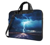 WBQLSL Bolso cruzado y maletín para portátil con impresión flash Lightning in a flash, fácil de llevar para viajes de negocios y trabajo, Black, 13 inch