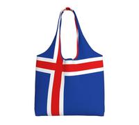 WBQLSL Bolso de lona para mujer con estampado de bandera de Islandia, bolso de hombro casual + bolso de mano, diseño de doble propósito