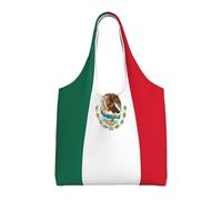 WBQLSL Bolso de lona para mujer con estampado de bandera de México, bolso de hombro casual + bolso de mano, diseño de doble propósito