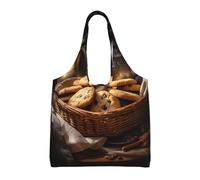 WBQLSL Bolso de lona para mujer con estampado de galletas. Bolso de hombro casual + bolso de mano de diseño de doble propósit