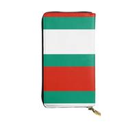 WBQLSL Bolso de mano pequeño de cuero con estampado de bandera búlgara, cartera de 19 x 10,4 cm