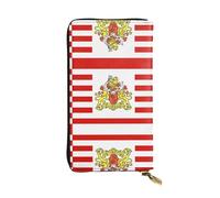 WBQLSL Bolso de mano pequeño de cuero estampado con la bandera del Senado de Bremen, cartera de 7.5 x 4.1 pulgadas
