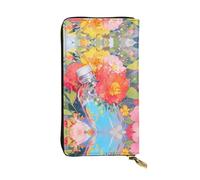 WBQLSL Bolso de mano pequeño de piel con estampado colorido, cartera de 19 x 10,4 cm