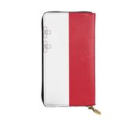 WBQLSL Bolso de mano pequeño de piel con estampado de la bandera de Malta, cartera de 19 x 10,4 cm