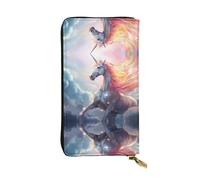 WBQLSL Bolso de mano pequeño de piel con estampado de unicornio de piel colorida, cartera de 7.5 x 4.1 pulgadas