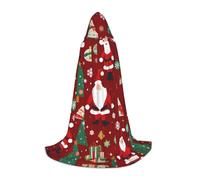 WBQLSL Bonita capa con capucha estampada para regalo de Papá Noel, disfraz de adolescente, decoración de fiesta, tallas S/M/L