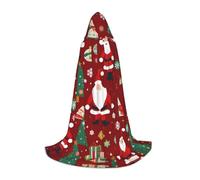 WBQLSL Bonita capa con capucha estampada para regalo de Papá Noel, disfraz de adolescente, decoración de fiesta, tallas S/M/L