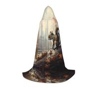 WBQLSL Bonita capa con capucha mediana con estampado de ardilla gris, disfraz de adolescente, decoración de fiesta, tallas S/M/L