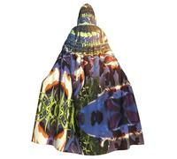 WBQLSL Bonita capa de Halloween con estampado de vaca, capa con capucha, adecuada para fiestas temáticas