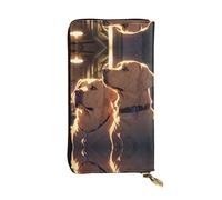 WBQLSL Bonita cartera de cuero con diseño de labrador, monedero de 7.4 x 4.13 pulgadas de largo con cremallera, práctica cartera de viaje para dinero en efectivo