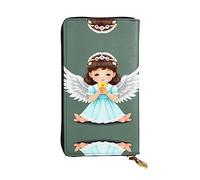 WBQLSL Bonita cartera de piel con cremallera de ángel pequeño, bolsa de mano de 7.5 x 4.1 pulgadas de largo, múltiples compartimentos y gran capacidad, un buen regalo para amigos