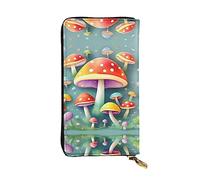 WBQLSL Bonita cartera de piel con cremallera de hongos de colores, bolsa de mano de 7.5 x 4.1 pulgadas de largo, múltiples compartimentos y gran capacidad, un buen regalo para amigos